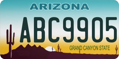 AZ license plate ABC9905