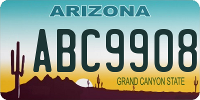 AZ license plate ABC9908