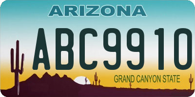 AZ license plate ABC9910
