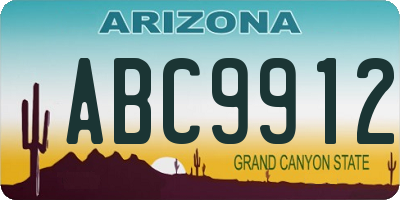 AZ license plate ABC9912