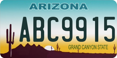 AZ license plate ABC9915