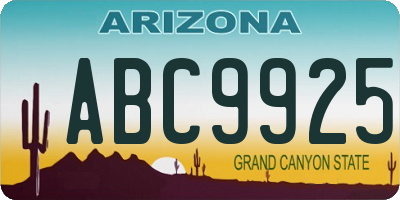 AZ license plate ABC9925