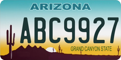 AZ license plate ABC9927