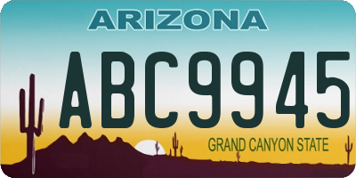 AZ license plate ABC9945
