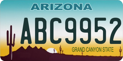 AZ license plate ABC9952
