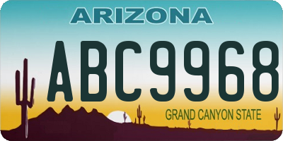 AZ license plate ABC9968