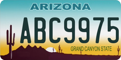AZ license plate ABC9975