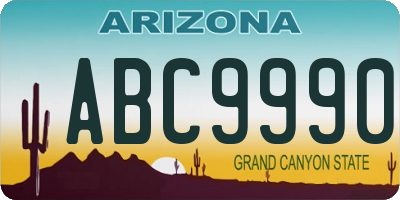 AZ license plate ABC9990