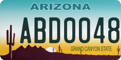 AZ license plate ABD0048
