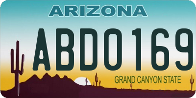 AZ license plate ABD0169