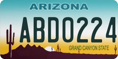 AZ license plate ABD0224