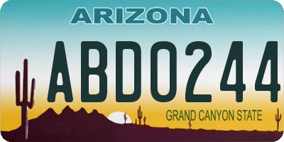 AZ license plate ABD0244