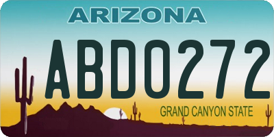 AZ license plate ABD0272
