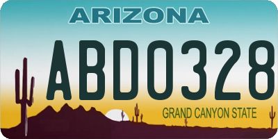 AZ license plate ABD0328