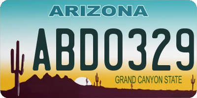 AZ license plate ABD0329