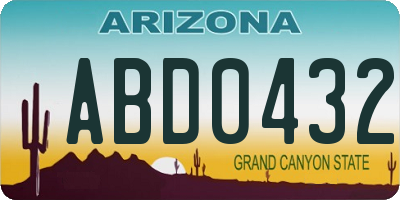 AZ license plate ABD0432
