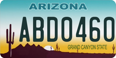 AZ license plate ABD0460