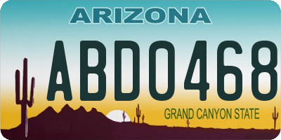 AZ license plate ABD0468