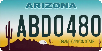 AZ license plate ABD0480