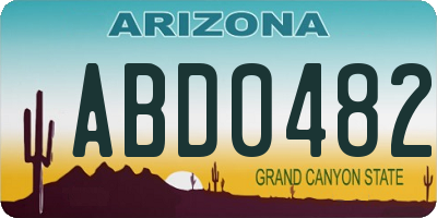 AZ license plate ABD0482