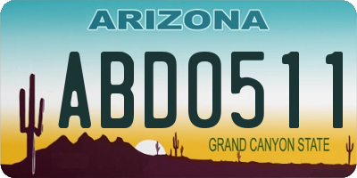 AZ license plate ABD0511