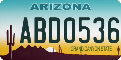 AZ license plate ABD0536