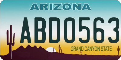 AZ license plate ABD0563