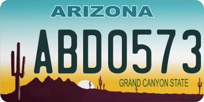 AZ license plate ABD0573