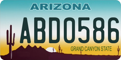 AZ license plate ABD0586