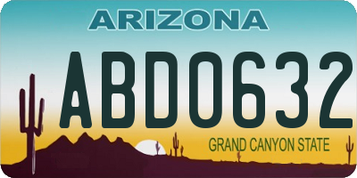 AZ license plate ABD0632