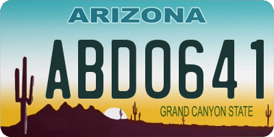 AZ license plate ABD0641