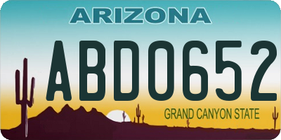 AZ license plate ABD0652