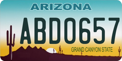 AZ license plate ABD0657