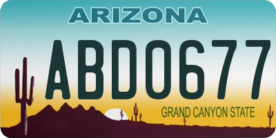 AZ license plate ABD0677