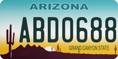 AZ license plate ABD0688