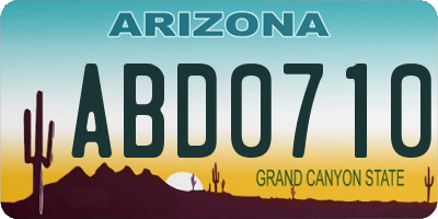 AZ license plate ABD0710