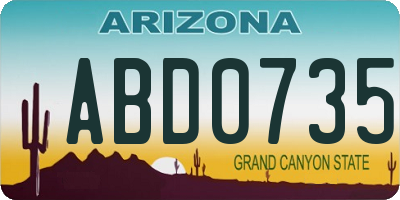 AZ license plate ABD0735