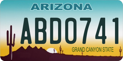 AZ license plate ABD0741