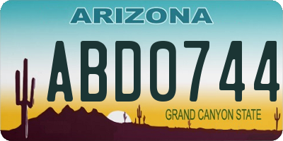 AZ license plate ABD0744