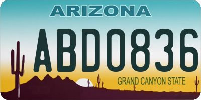 AZ license plate ABD0836