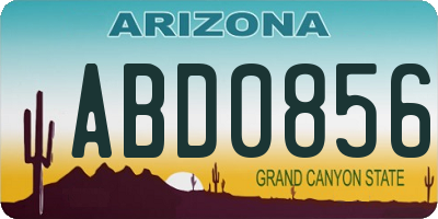 AZ license plate ABD0856