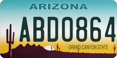 AZ license plate ABD0864