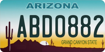 AZ license plate ABD0882