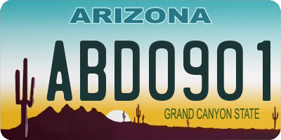 AZ license plate ABD0901