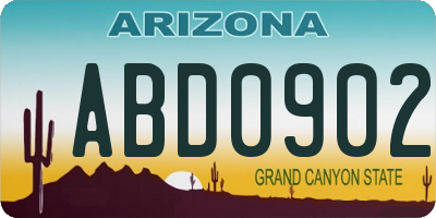AZ license plate ABD0902