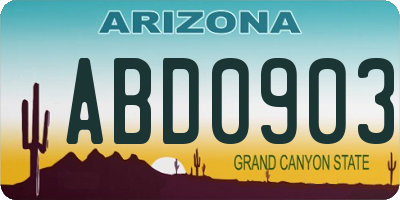 AZ license plate ABD0903