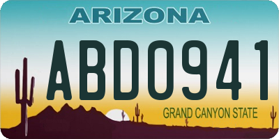 AZ license plate ABD0941