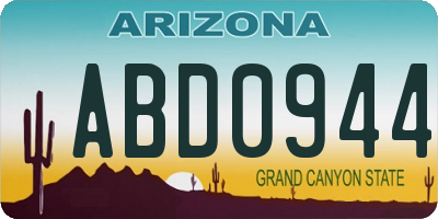 AZ license plate ABD0944
