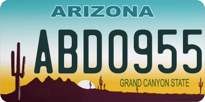 AZ license plate ABD0955