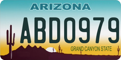 AZ license plate ABD0979